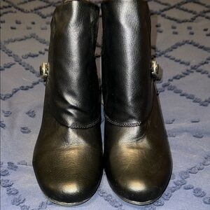 Blowfish Black Ankle Booties with Gold Hardware